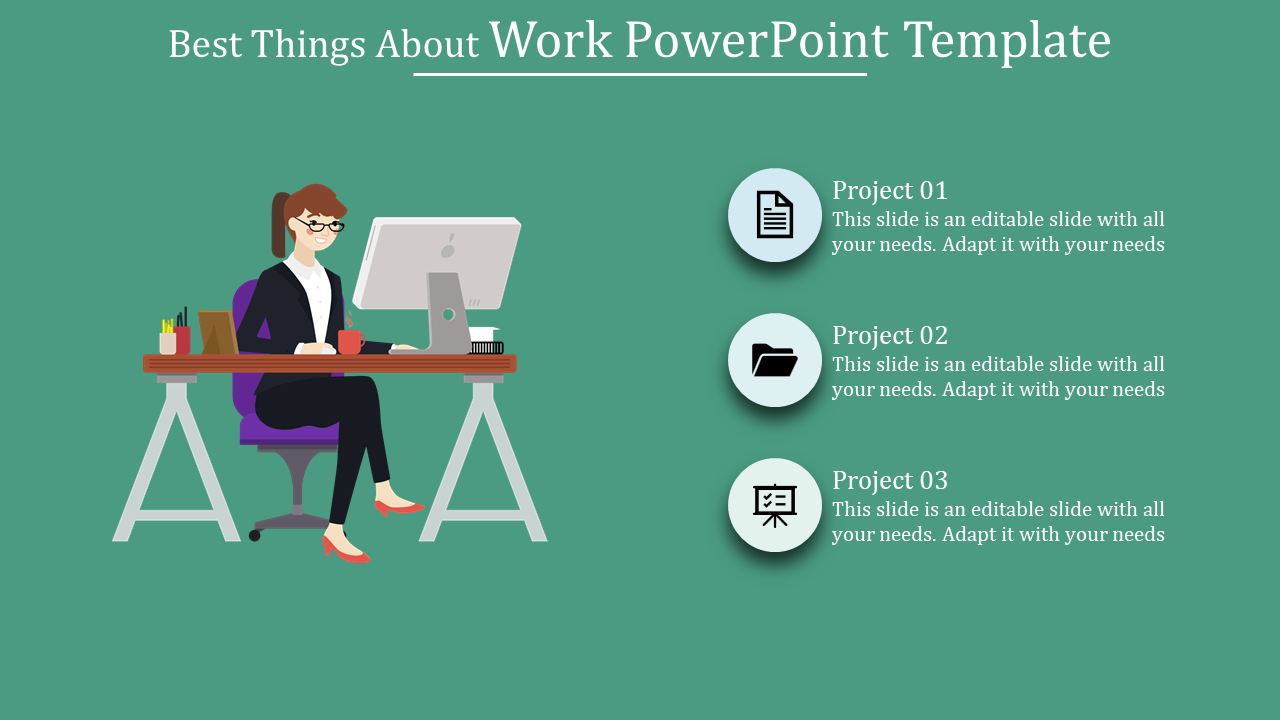 Attractive Work PowerPoint Template Presentation Design
